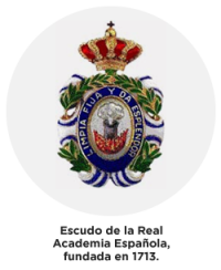 Escudo de la Real Academia Española fundada en 1713