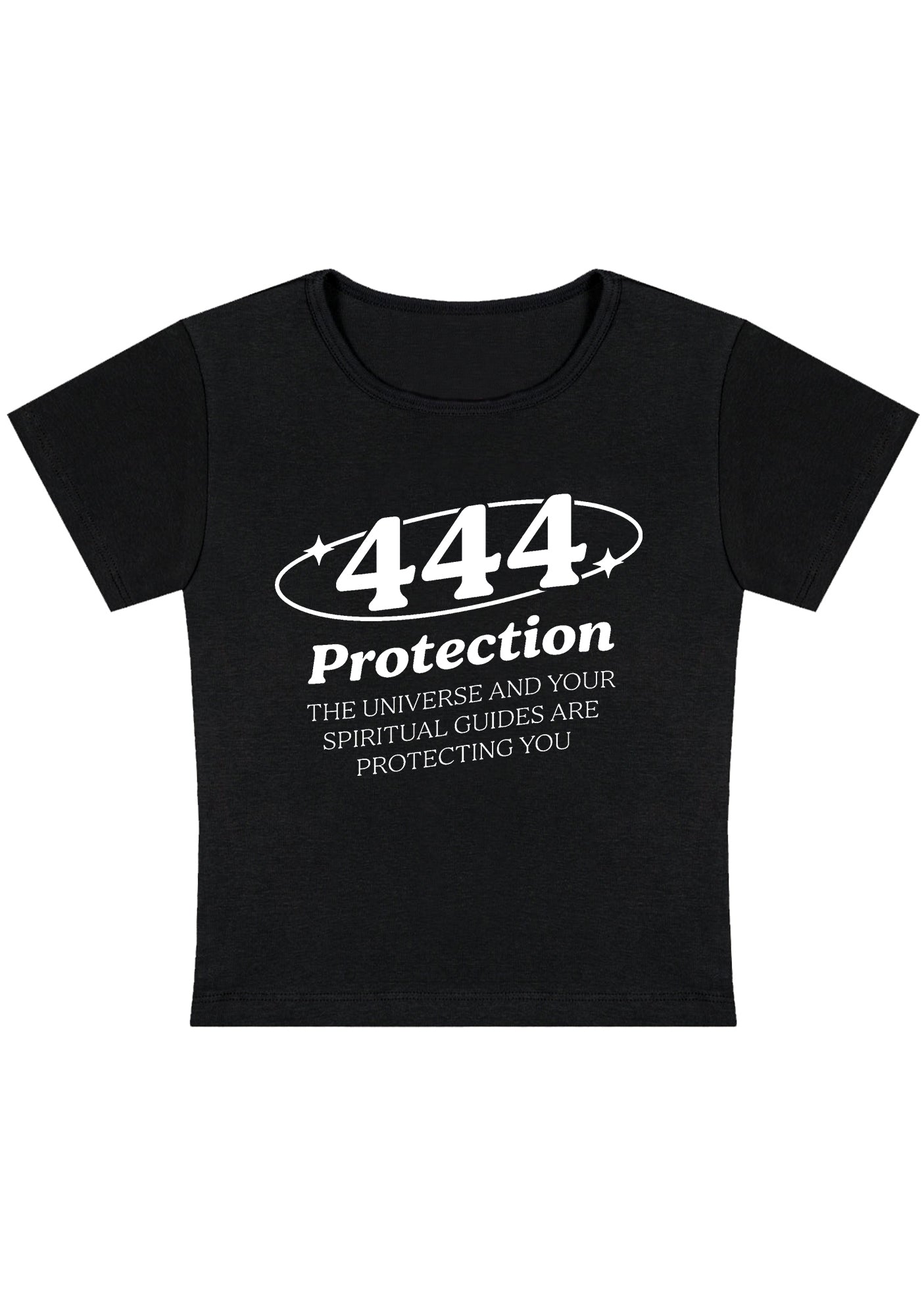 Baby Tee with 444 Protection, Y2K Style