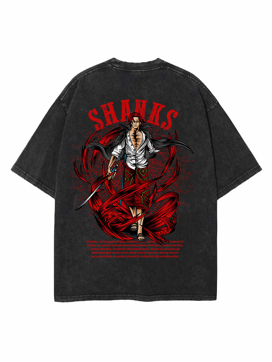 Vintage Oversize Tee with Haki Print, 2-Sided Design