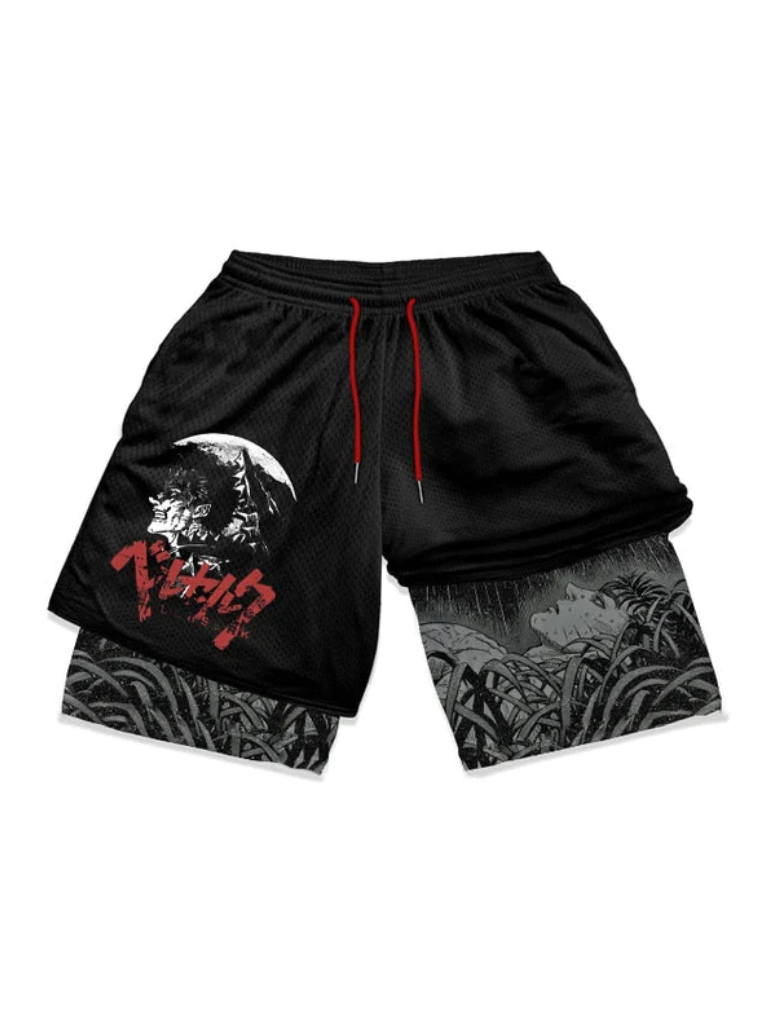 High-Performance Athletic Shorts with Polyester Mesh