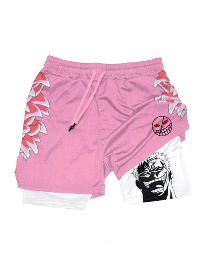 Mens FLAMINGO Print Athletic Performance Shorts