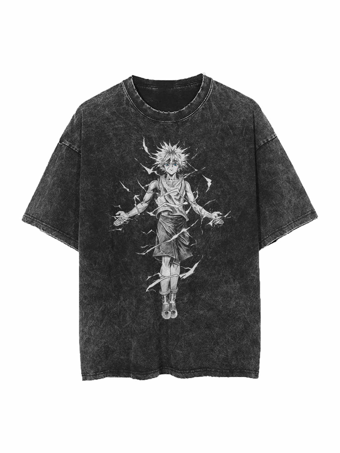 Vintage Oversize Tee with Unique Killua Pose Print