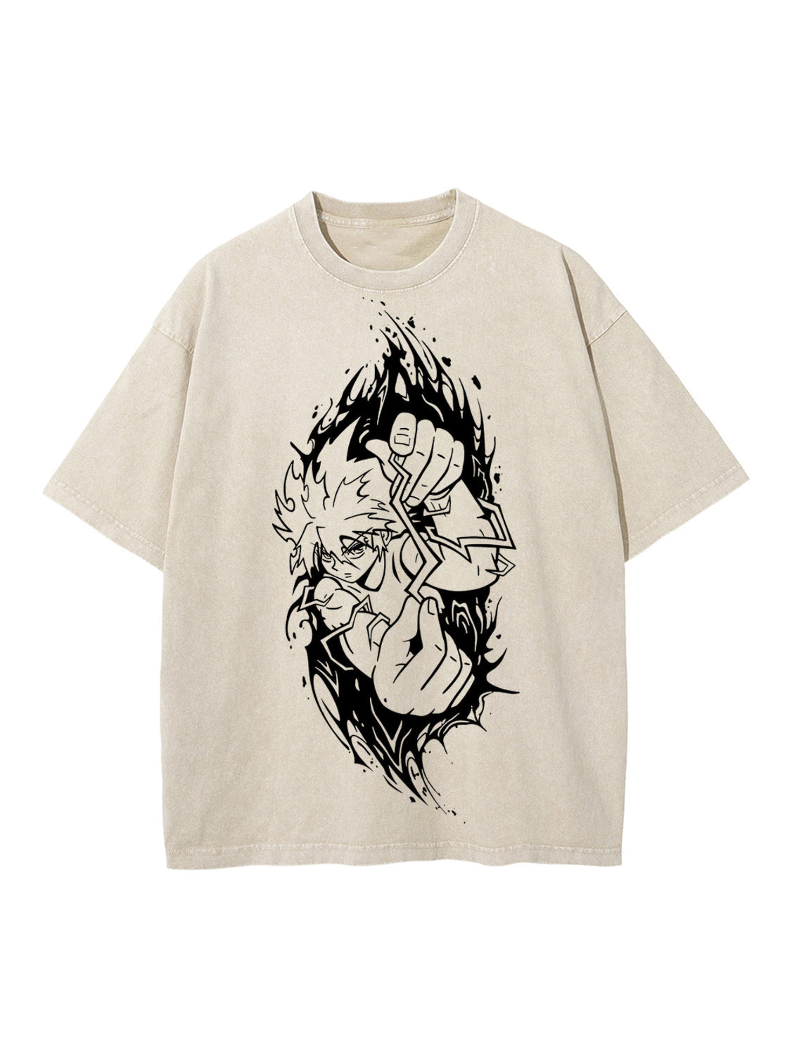 Beige Oversize Cotton Blend Tee Shirt