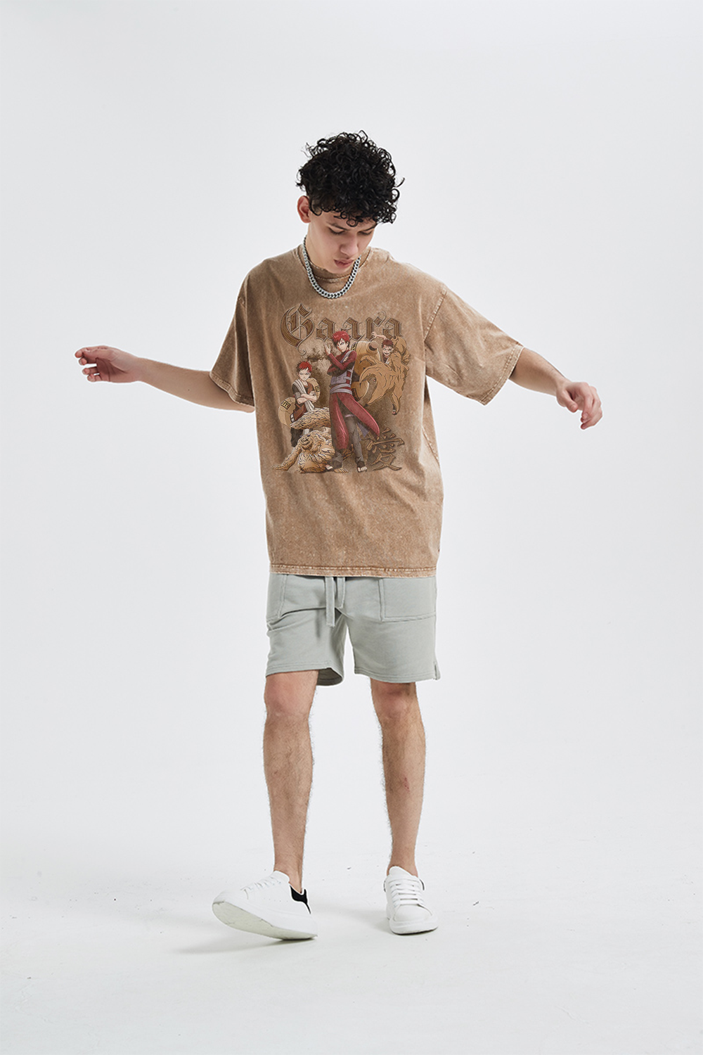 Vintage Oversize Tee in Sand Ninja Style