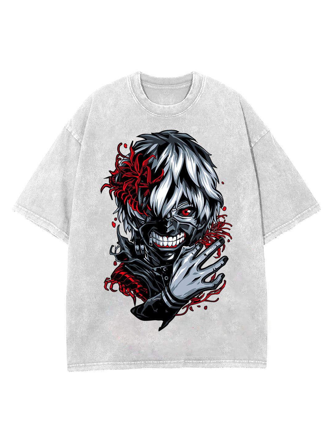Black Flower Print Oversize Tee Shirt