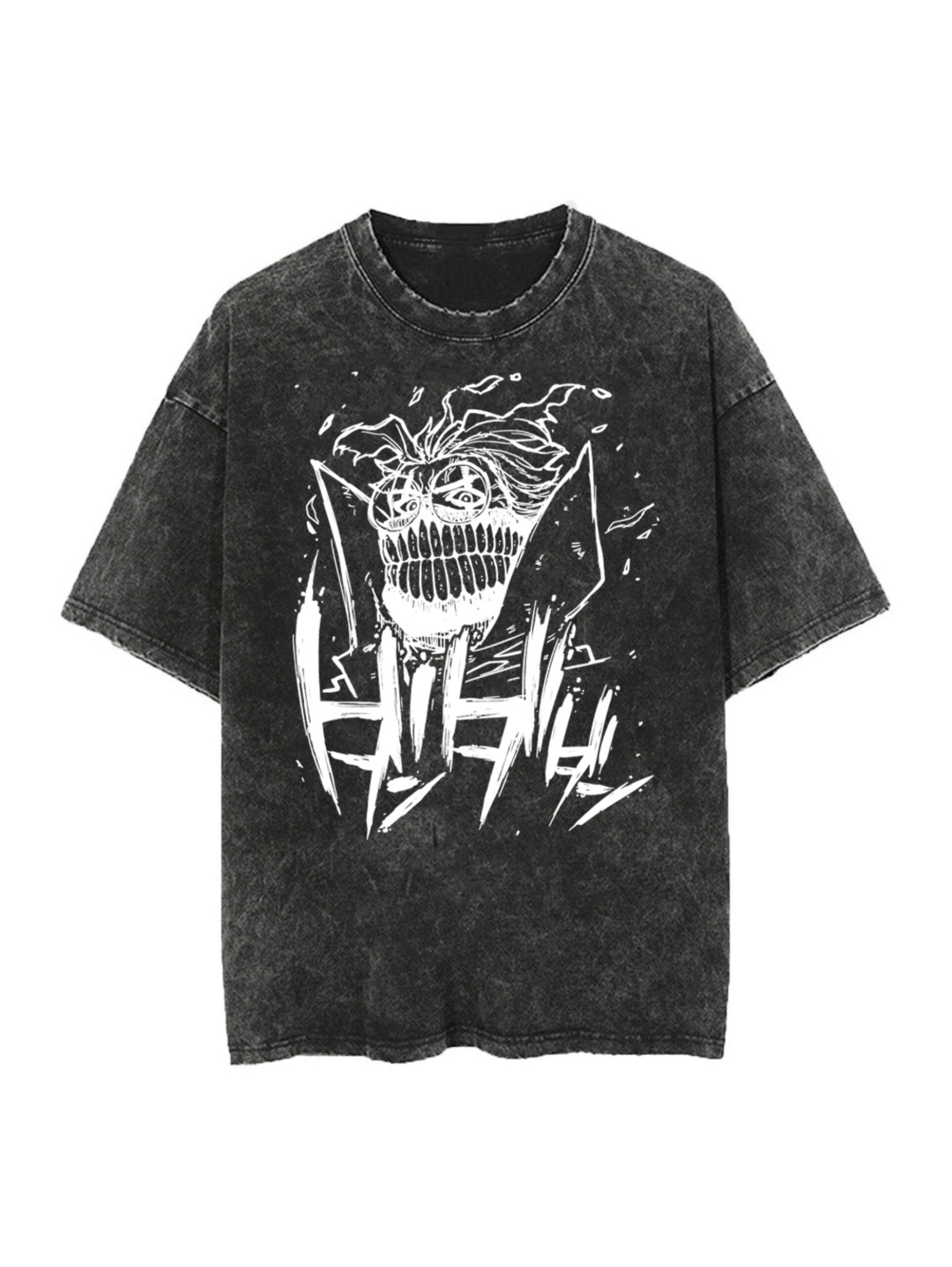 HOKURO Vintage Oversize Tee in Black or Grey - 100% Ringspun Cotton