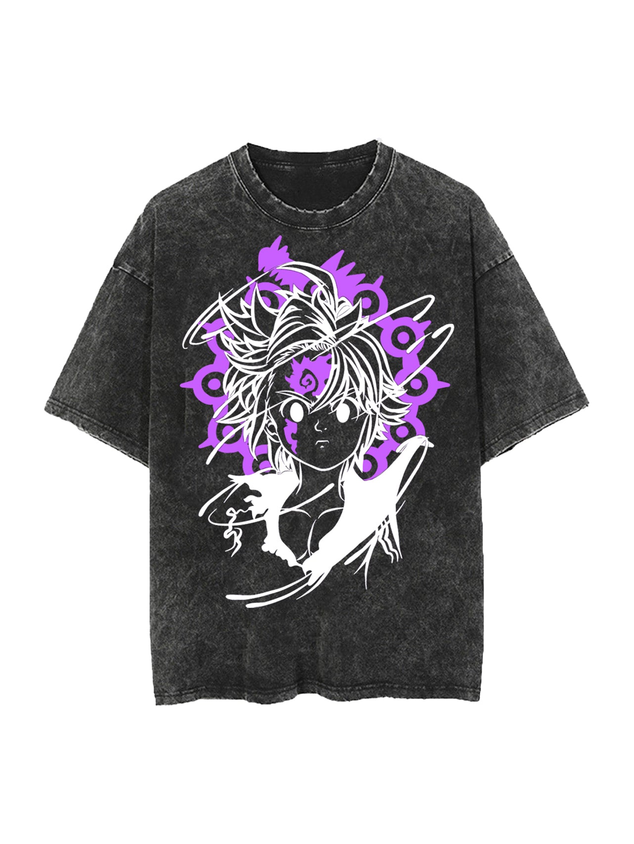 Vintage Oversize Tee with Wrath and Sin Print for Men