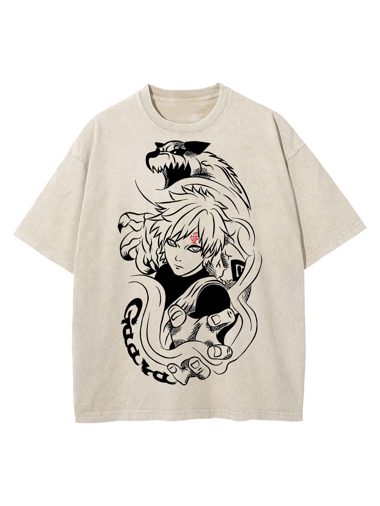 Vintage Oversize Tee with Unique Gara and Shukaku Design