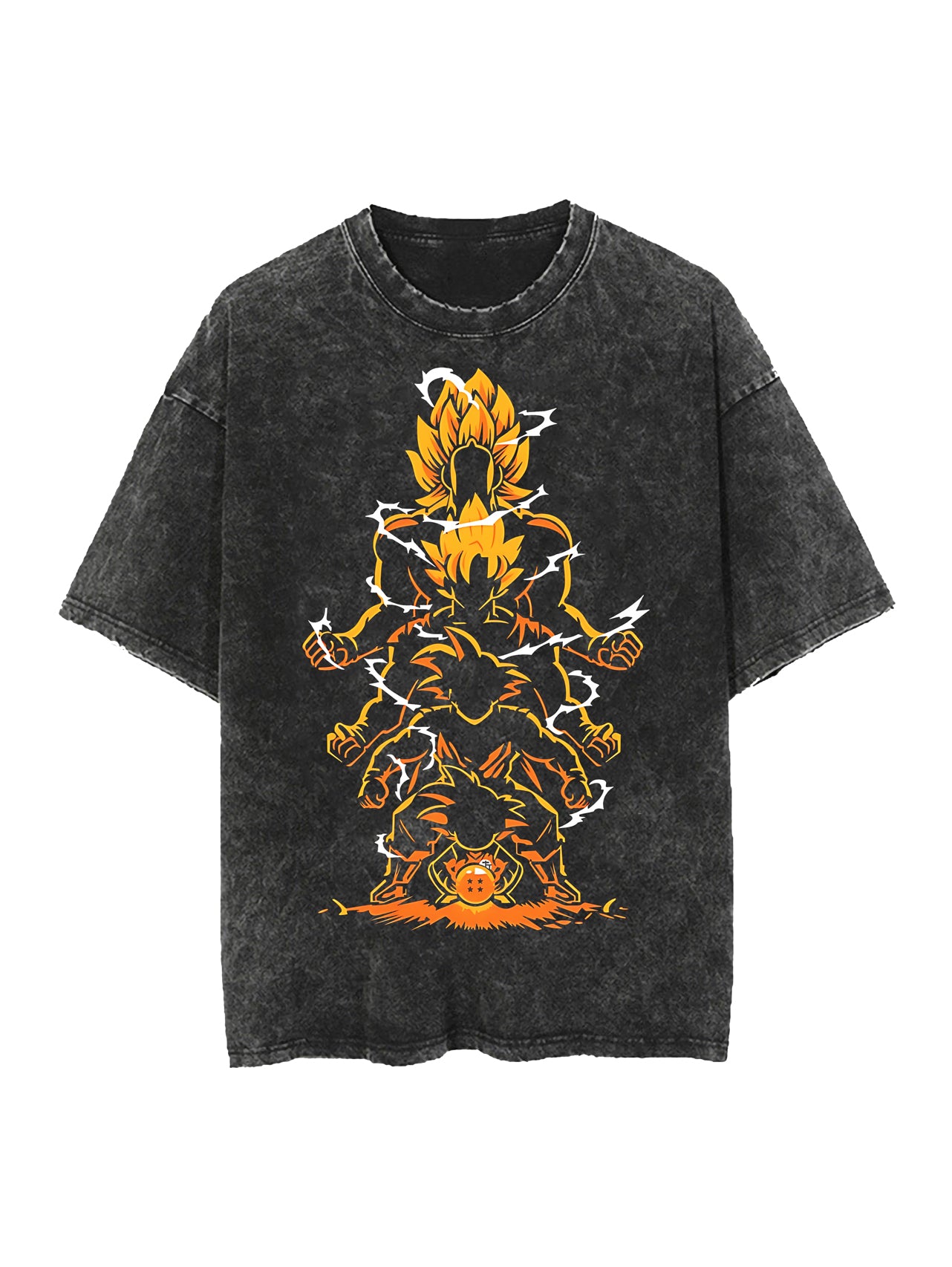 Saiyan Transformations Vintage Oversize Cotton Blend Tee