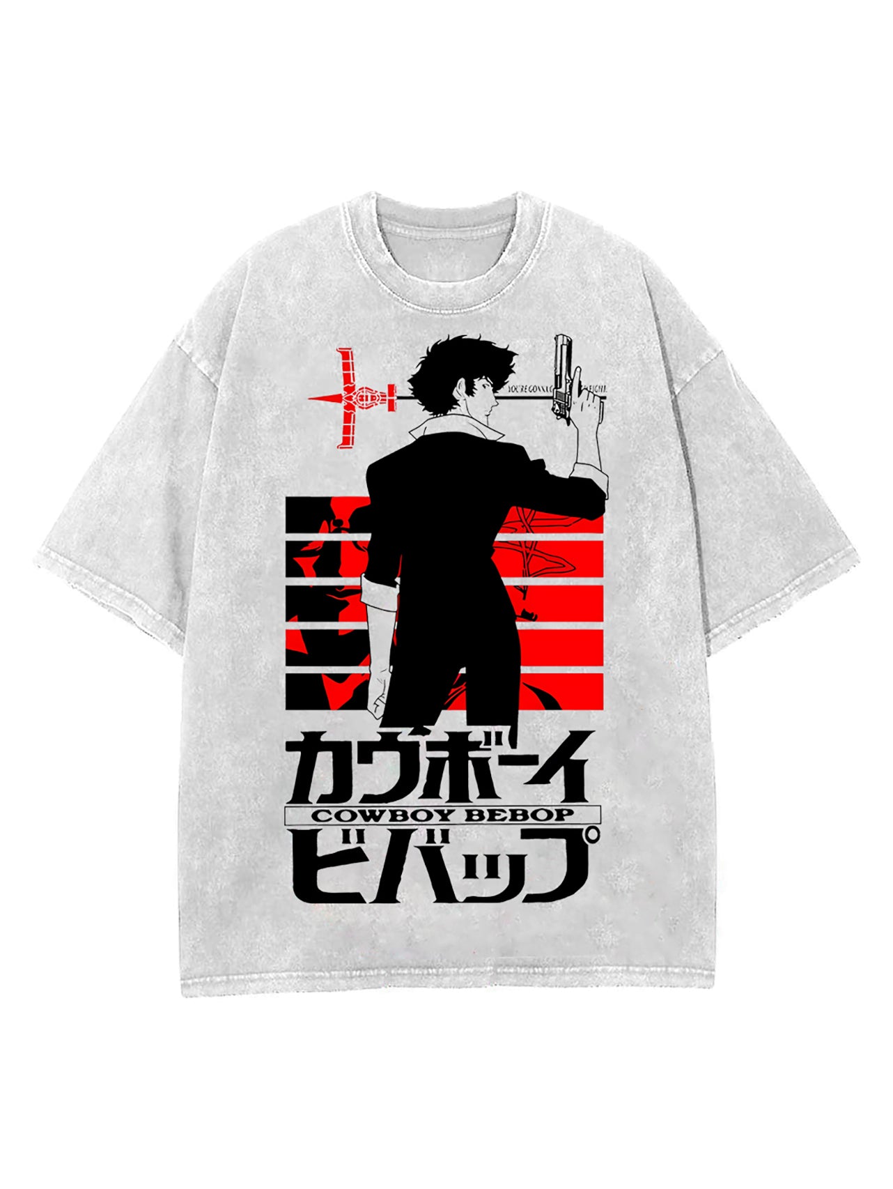 Vintage Oversize Tee for Cowboy Anime Fans
