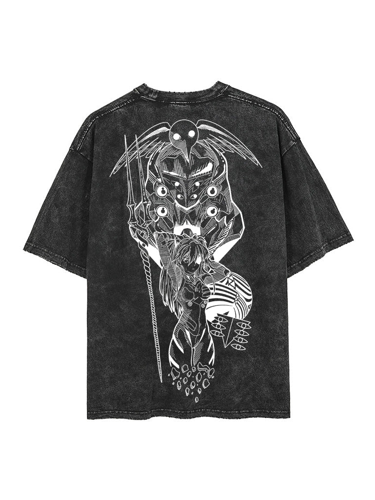 Vintage Oversize Evangelion Graphic Tee Shirt