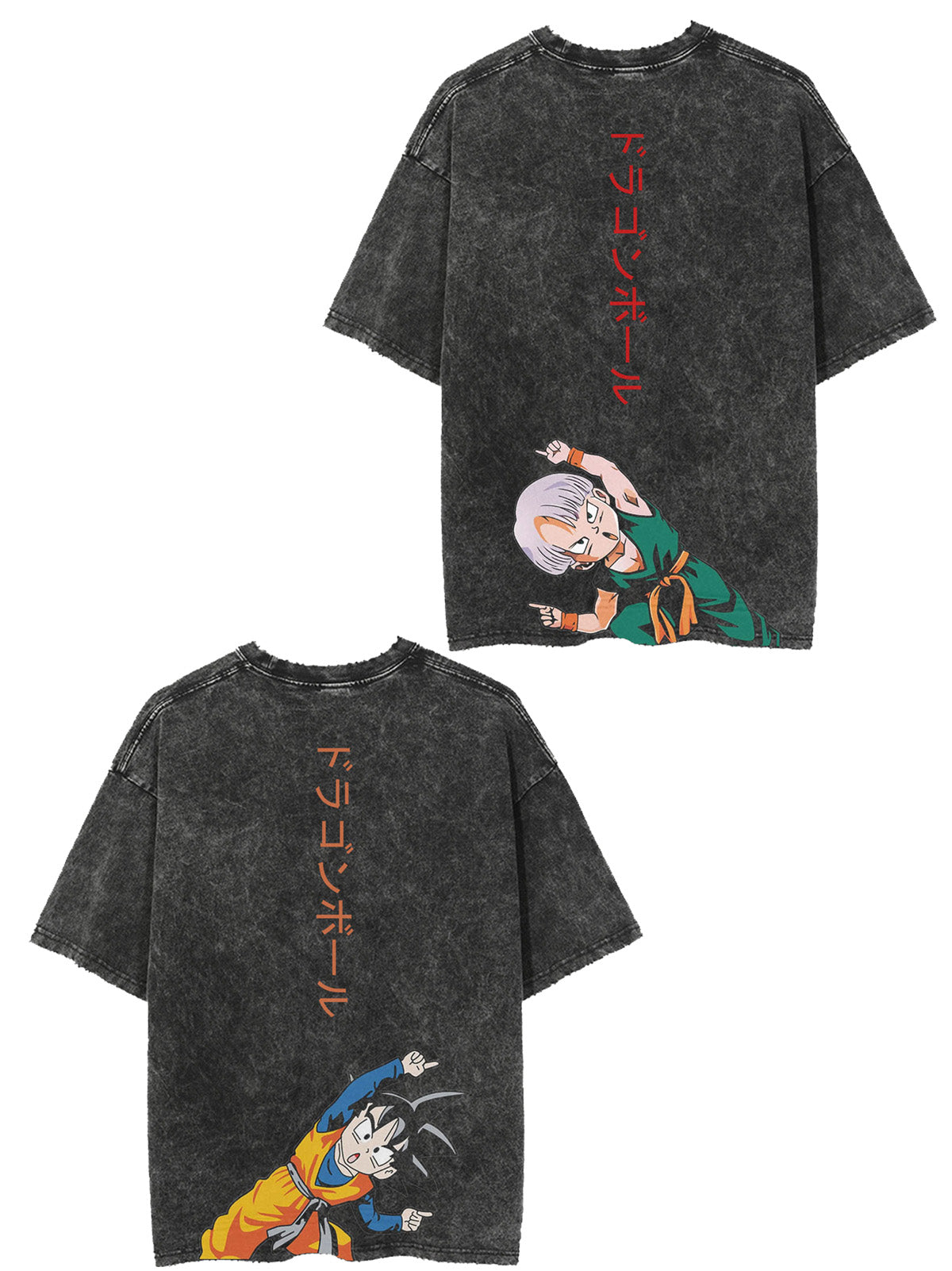 Vintage Fusion Oversize Tee Shirt with Trunks and Goten Print