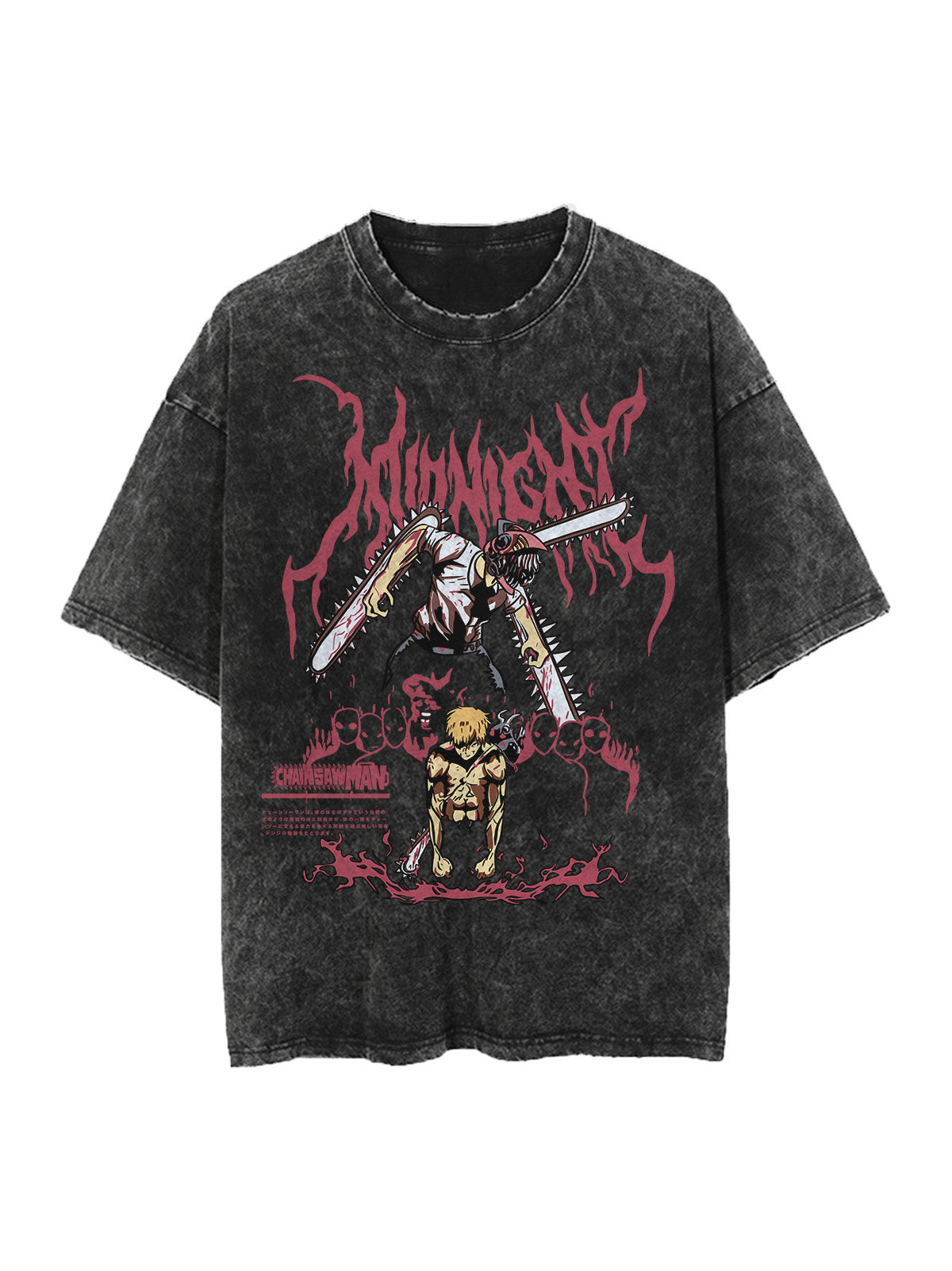 Vintage Chainsaw Man Denji Oversize Tee Shirt