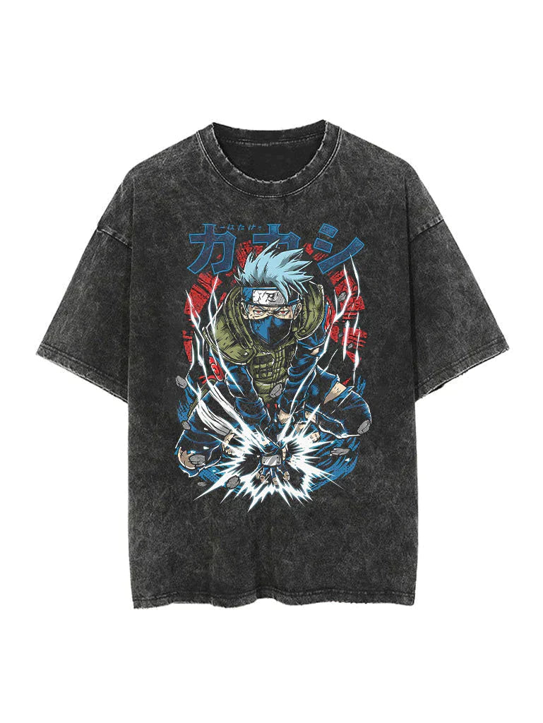 Vintage Oversize Tee in Kakashi Design
