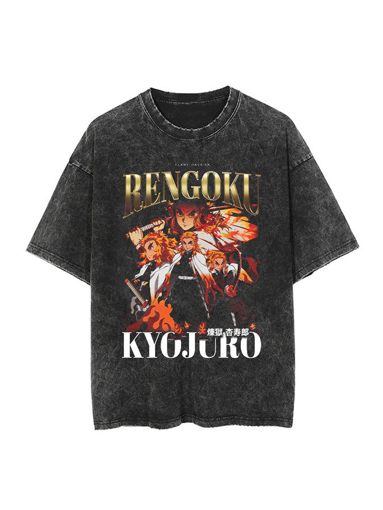 Rengoku Vintage Washed T-Shirt 100% Ringspun Cotton Blend