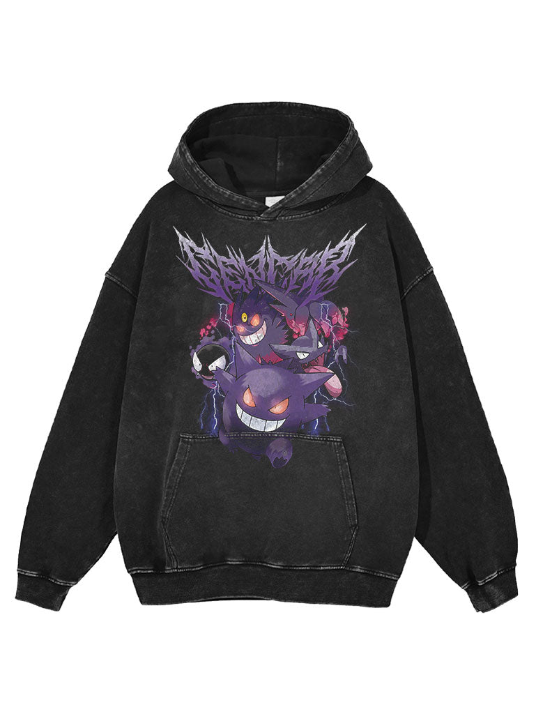 Vintage Ghost/Poison Print Hoodie - Premium 100% Ringspun Cotton