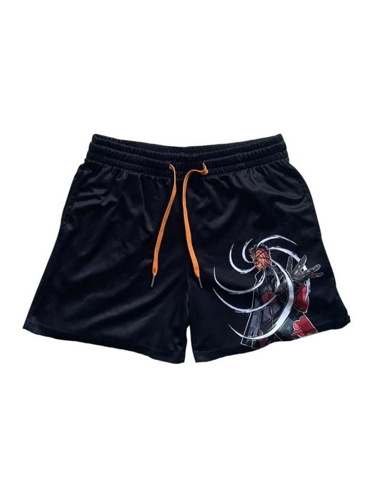 HOKURO OBITO Polyester Mesh Shorts