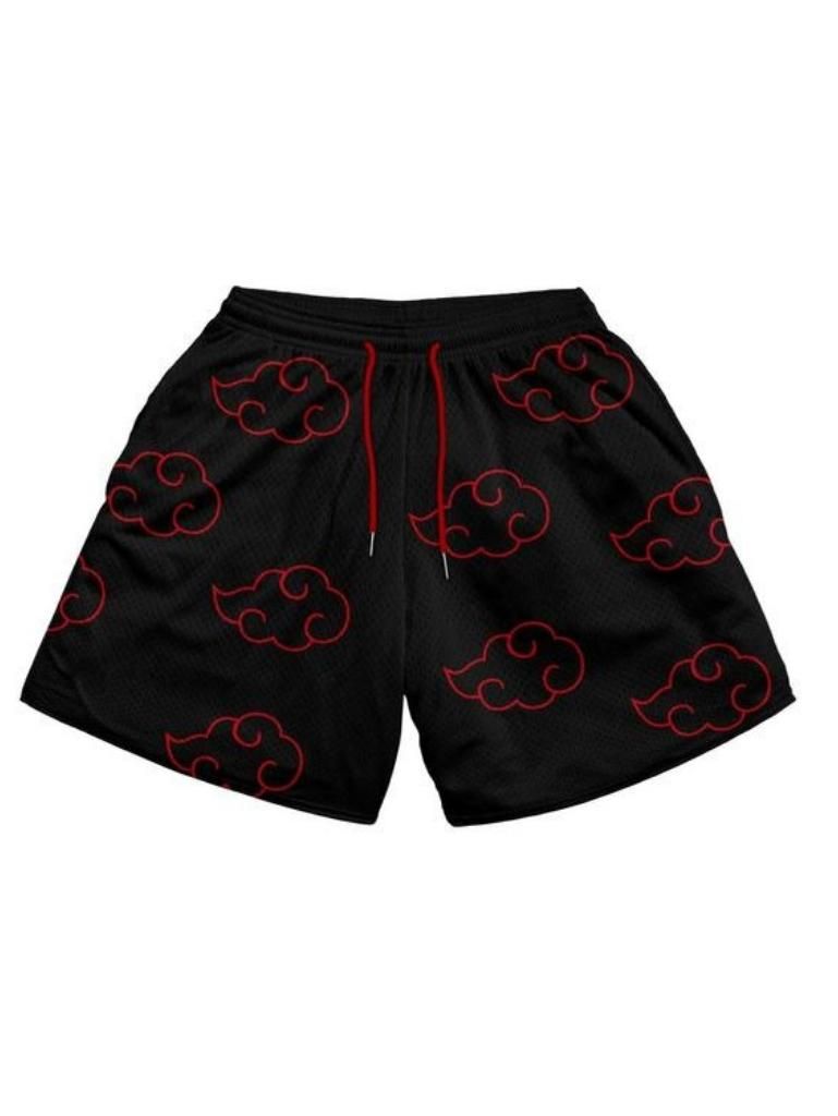 NARUTO Style Mesh Shorts with Pockets