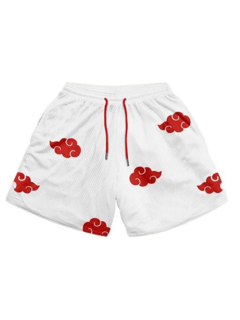 White Polyester Mesh Shorts with Pockets - Set of 5 Sizes