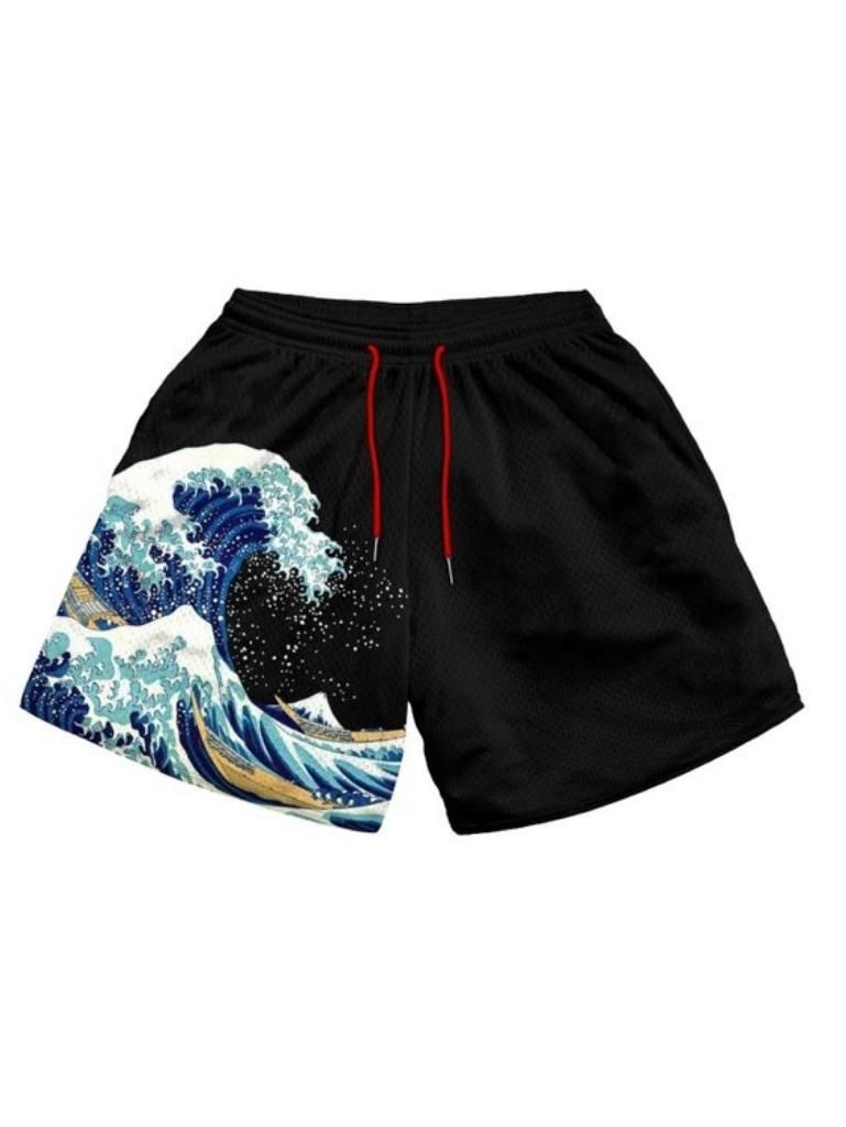 Comfortable Polyester Mesh WAVE Shorts for Men