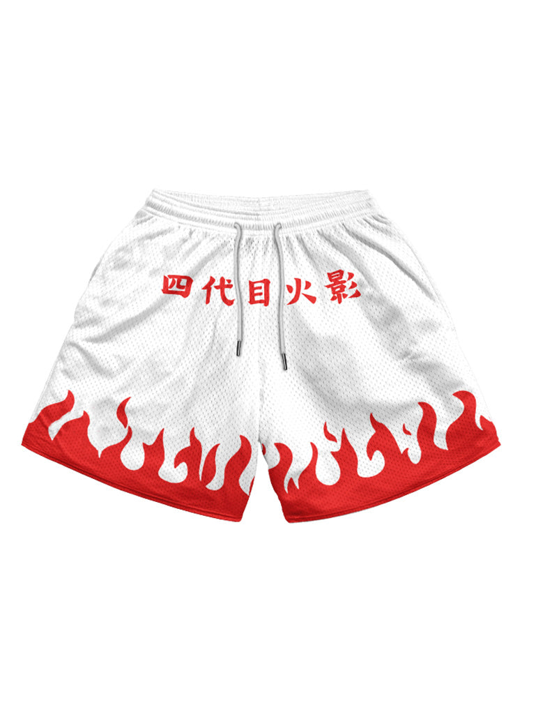 Mens Printed Polyester Mesh Shorts with Pockets