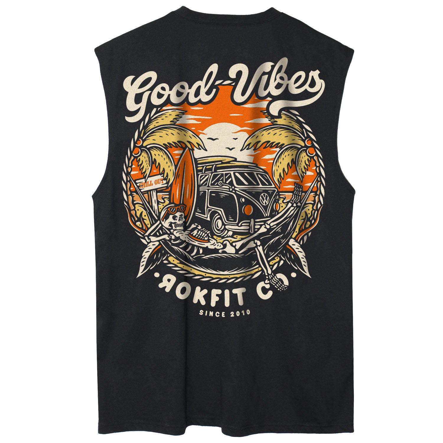 Mens Black Sleeveless Active Tee - Soft & Breathable