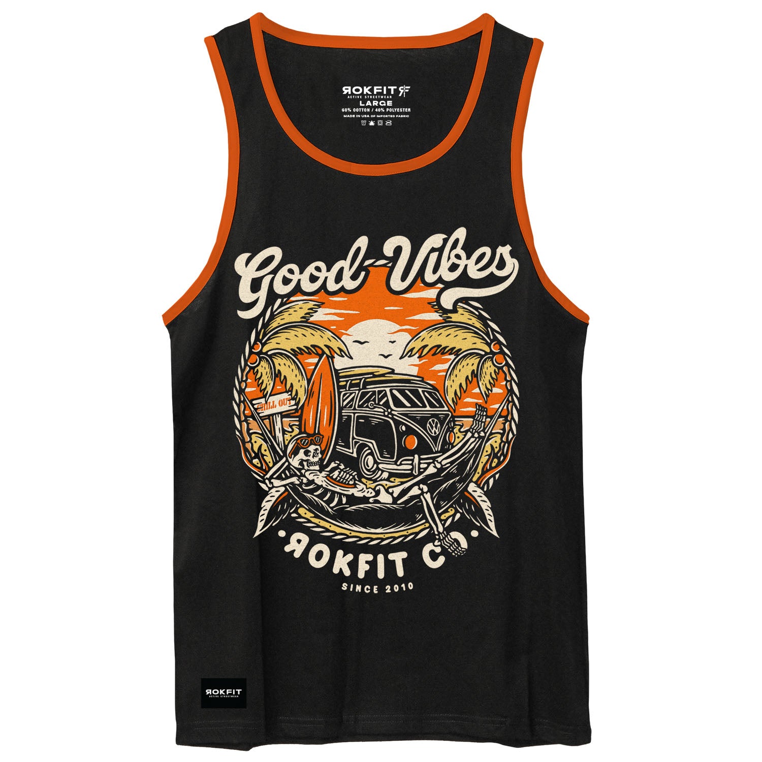 Mens Black Tank Top - Breathable Cotton/Poly Blend