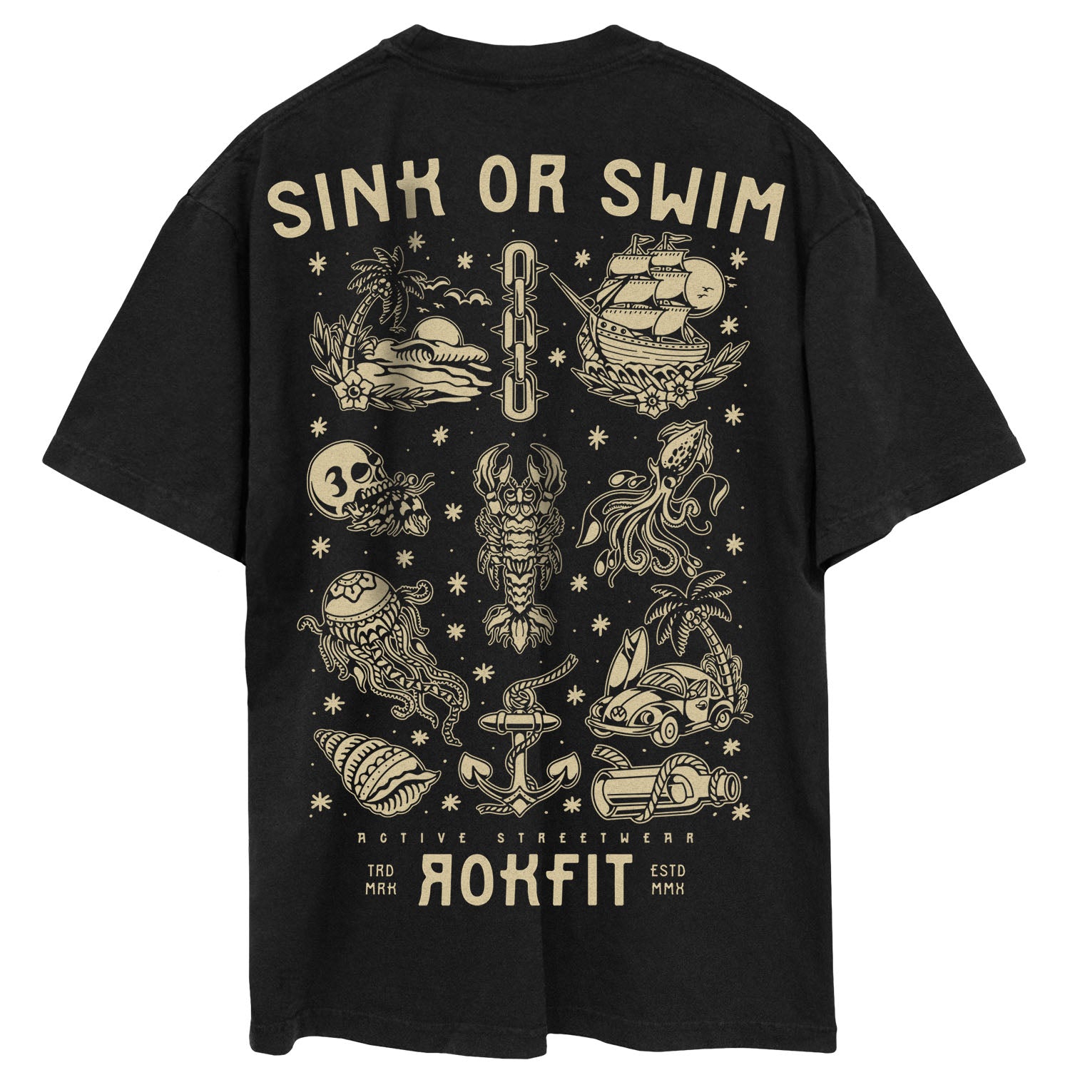 Resilience Symbol Street Tee - Black Cotton Oversized Fit