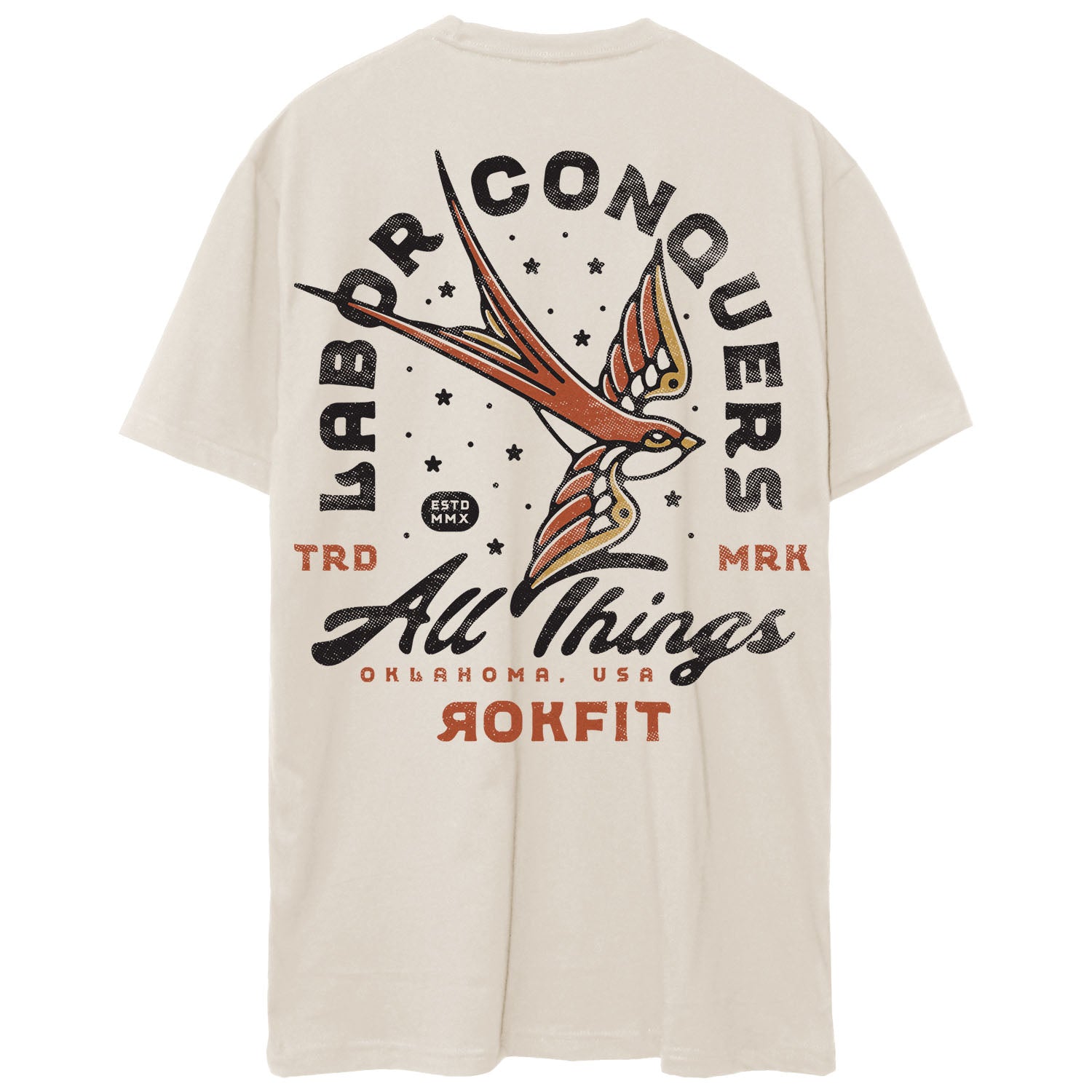 Mens Labor Conquers Active Tee - Sand Cotton/Poly Blend