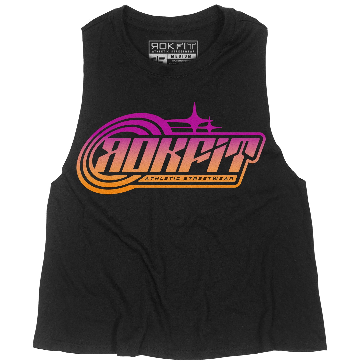 Black Racerback Crop Tank Top