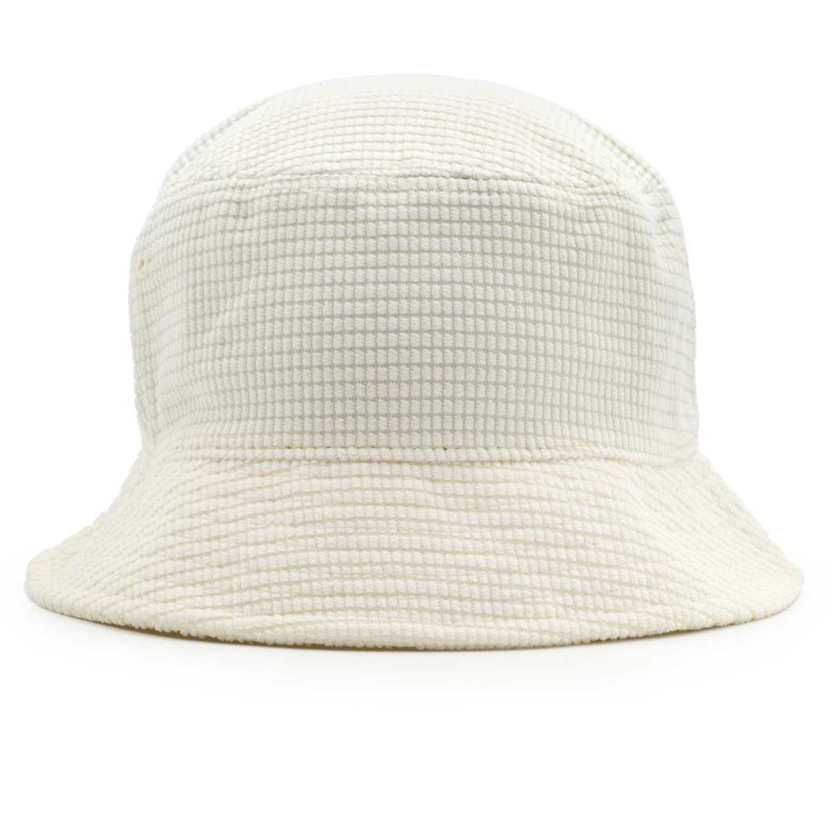 Waffle Corduroy Bucket Hat in Off White