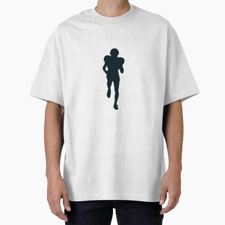 American Football Player Running Silhouette Cotton T-Shirt 